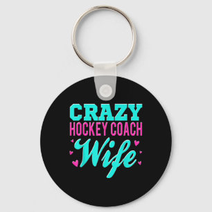 Porte-clés Femme folle d'entraîneur de hockey Entraîneur de t