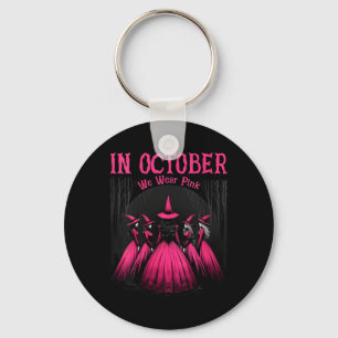Porte-clés Femme Halloween Sorcière Cancer du Sein V-Neck