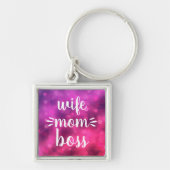 Porte-clés Femme Maman Boss Baby Typographie de script sur le (Devant)