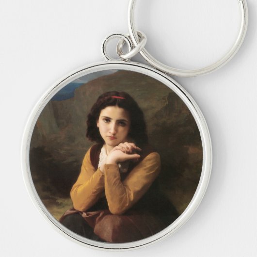 Porte-clés Femme Mignonne de Jeune Femme par Bouguereau (Devant)