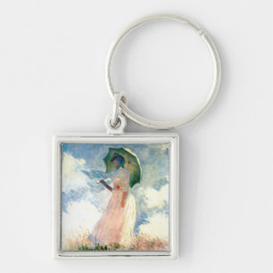 Porte-clés Femme Monet avec un parasol face à gauche