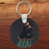 Porte-clés Femme Monet en robe verte (Recto)