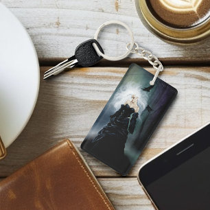 Porte-clés Femme mystérieuse gothique noire élégante Brume de