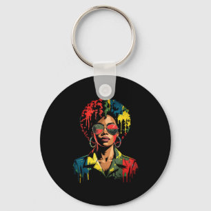 Porte-clés Femme noire afro reine de mélanine africaine noire