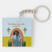 Porte-clés Femme Noire, Elle Croyait Qu'Elle Pouvait, Alors E (Dos)