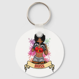 Porte-clés Femme noire habilitée Boxing Magic Kickboxing Girl