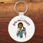 Porte-clés Femme noire scientifique (Recto)