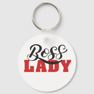 Porte-clés Femme Patron - Conception de Femme Forte et Confia