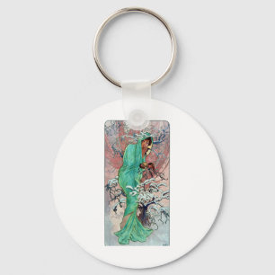 Porte-clés Femme personnifiée de l'hiver 1896 Alphonse Mucha