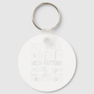 Porte-clés Femme Pitbull Maman Avec Tatouages Jolies Yeux Épa