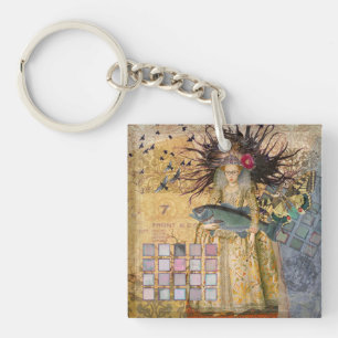 Porte-clés Femme Poisson Vintage Gothique Classique