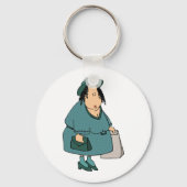 Porte-clés Femme portant des sacs (Recto)