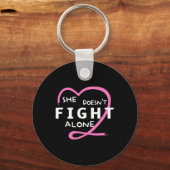 Porte-clés Femme qu'elle ne combat pas seule Cancer du sein (Recto)