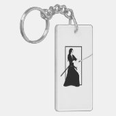 Porte-clés Femme Samurai guerrière avec épée (Devant gauche)