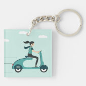 Porte-clés Femme Sur Un Scooter (Dos)