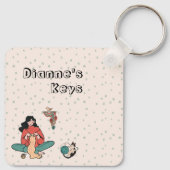 Porte-clés Femme tricot chat parlons de citation de fil (Dos)