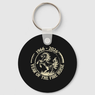 Porte-clés Femmes 1966-2026 Année du Cheval de Feu Zodiaque