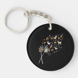 Porte-clés Femmes Chèvres Drôle Pissenlit Fleur Sauvage Flora