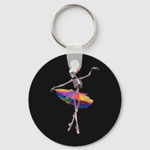 Porte-clés Femmes Halloween Danser Skeleton arc-en-ciel Balle