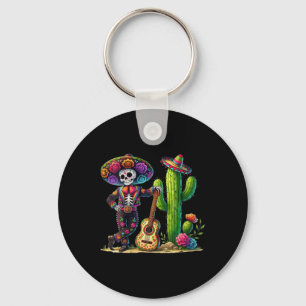 Porte-clés Femmes Hommes Squelette Cinco De Mayo Mariachi Fie