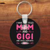 Porte-clés Femmes J'Ai Deux Titres Maman Et Gigi Floral Cute (Recto)