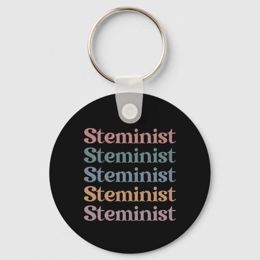 Porte-clés Femmes Stéménistes Rétro Dans STEM (Recto)