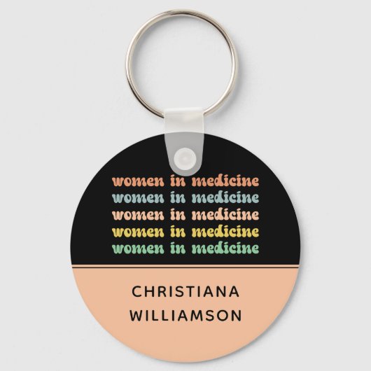 Porte-clés Femmes sur mesure en médecine Rétro future infirmi (Recto)