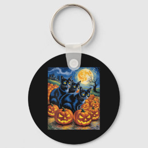 Porte-clés Femmes Van Gogh Style Chats Noirs Halloween Citrou