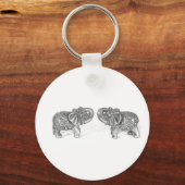 Porte-clés Feng Shui Double Elephant - B&W (Recto)