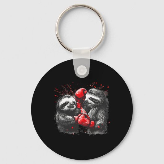 Porte-clés Fente De Boxe Avec Gants De Boxe Kickboxing Funny  (Recto)