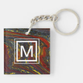 Porte-clés Fer De Tigre En Rouge, Jaune, Bleu (Dos)