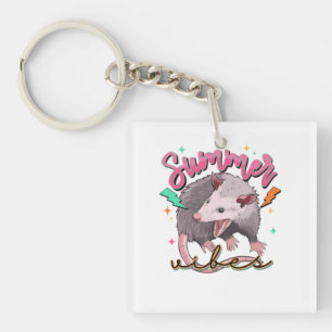 Porte-clés Feral Girl été drôle Opossum
