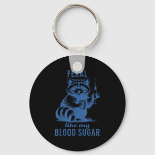 Porte-clés Feral Like My Blood Sugar Raccoon Diabon