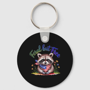 Porte-clés Feral Mais Gratuitement Funky Raccoon 4 juillet Fe
