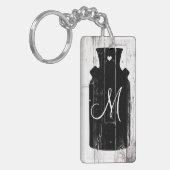 Porte-clés Ferme Bois Blanc Lait Rustique Jug Monogramme (Devant gauche)
