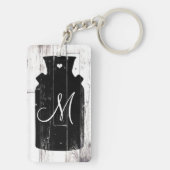 Porte-clés Ferme Bois Blanc Lait Rustique Jug Monogramme (Dos)