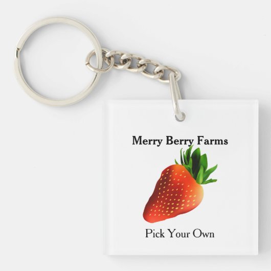 Porte-clés Ferme de Fraises Promotionnelle (Devant)
