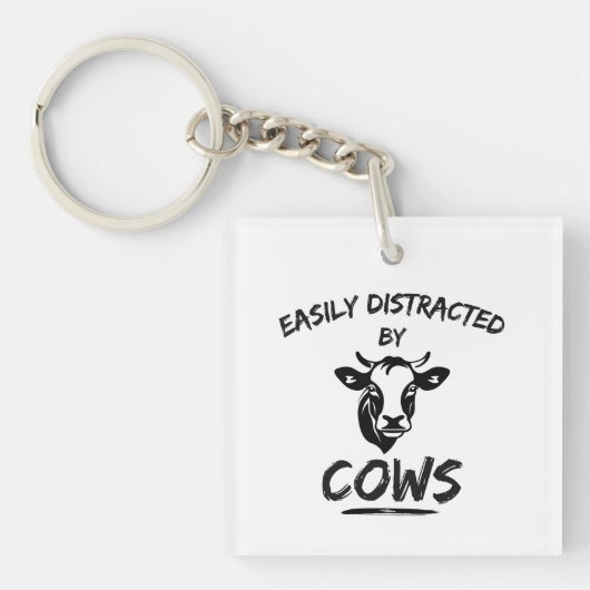 Porte-clés Ferme de vaches : facilement distrait par les vach (Devant)