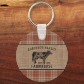 Porte-clés Ferme familiale Vache rustique Rouge Rouge Taureau (Recto)