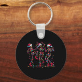 Porte-clés Ferme Noël Danser Skeleton Drôle Pyjamas Noël (Recto)