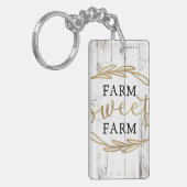 Porte-clés Ferme Sweet Farm White Wood Country Farmhouse (Devant gauche)