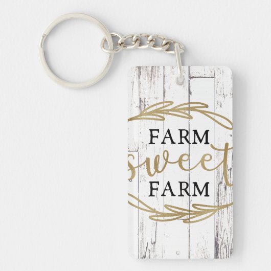 Porte-clés Ferme Sweet Farm White Wood Country Farmhouse (Devant)