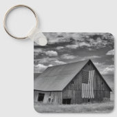 Porte-clés Fermes | BW American Flag Barn Scene (Recto)