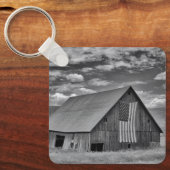 Porte-clés Fermes | BW American Flag Barn Scene (Recto)