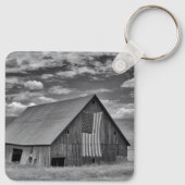Porte-clés Fermes | BW American Flag Barn Scene (Dos)