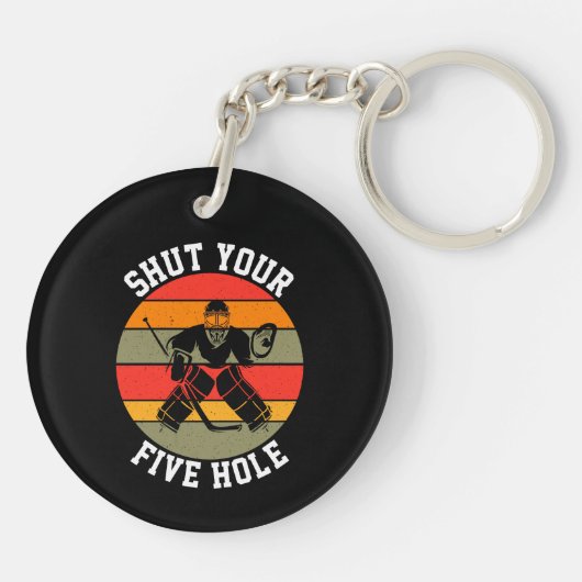 Porte-clés Fermez votre gardien de hockey à cinq trous (Dos)