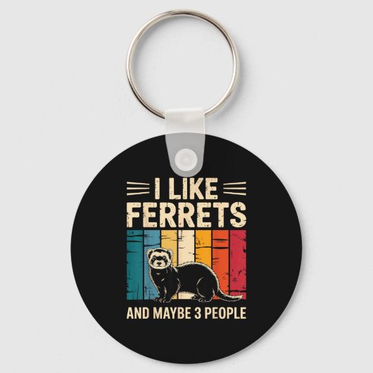 Porte-clés Ferret Art For Men Women Kids Pet Ferret Lovers Fe (Recto)