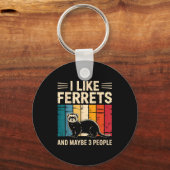 Porte-clés Ferret Art For Men Women Kids Pet Ferret Lovers Fe (Recto)