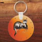 Porte-clés Ferret Sur Un Porte - clé De Branche (Recto)