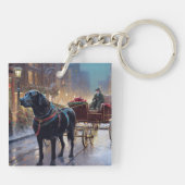 Porte-clés Festive de Noël au Labrador noir (Dos)
